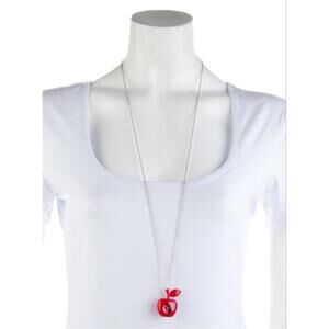 Marc Jacobs The Bauble Apple Pendant Necklace Watch - Red Edition